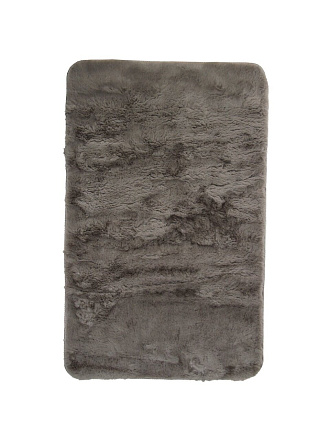 Коврик интерьерный 0.5х0.8 м, прямоугольный, серый, искусственный мех, A090292