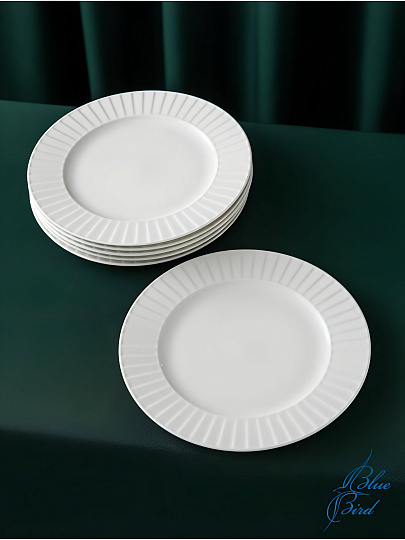 Тарелка обеденная, фарфор, 27 см, круглая, Диана, Blue bird, BB-DP27-0101