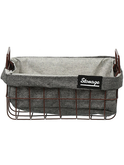 Корзина для хранения, 30х20х13 см, прямоугольная, серая, A290118