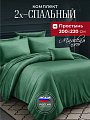Постельное белье 2-спальное, простыня 200х220 см, 2 наволочки 70х70 см, пододеяльник 175х215 см, Майская ночь, страйп-полисатин, зеленое, 20/008-PSS/MAY