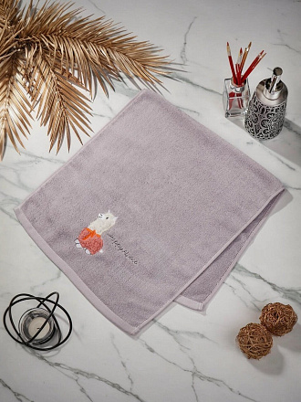 Полотенце 34х75 см, 100% хлопок, серое, Китай, A160015