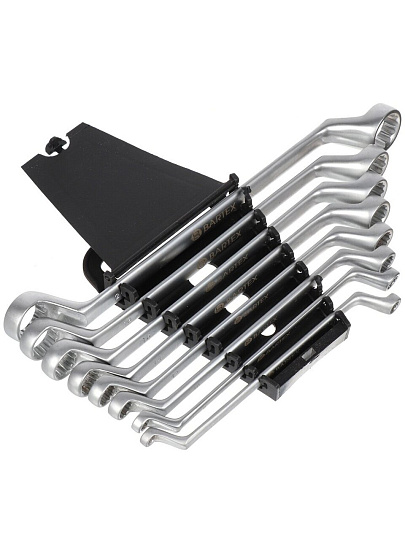 Набор ключей накидной, М80, 8 предметов, Bartex, 6-22 мм, матовый, CrV сталь, М80