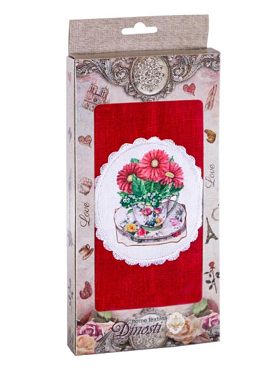 Полотенце кухонное 42х42 см, 50% лен, 50% хлопок, Dinosti, Дары флоры, Россия