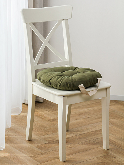 Сиденье мягкое 100% полиэстер, 40х40 см, зеленое, с ручкой, A140085