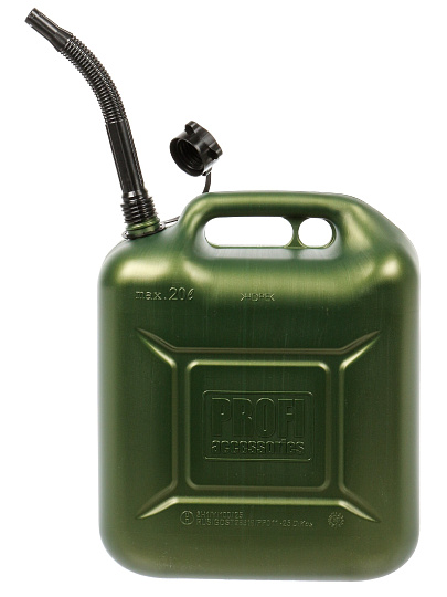 Канистра для топлива, 20 л, прямоугольная, оливковая, 55332, Profi, 3Ton