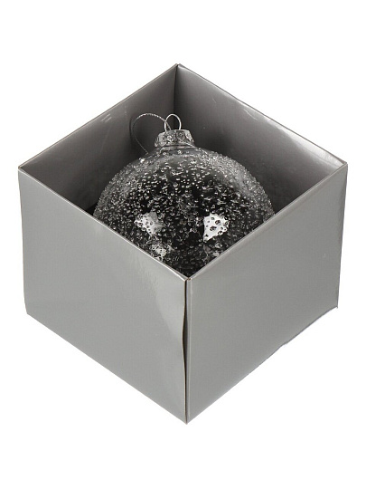 Елочный шар Застывшие капли, прозрачный, 10 см, стекло, XF24-SC008