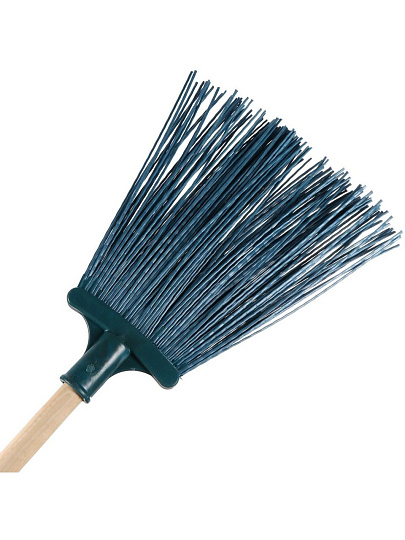 Метла синтетическая, с черенком, хозяйственная, в ассортименте, Веерная