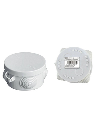 Коробка распаячная, открытая, диаметр 85х40 мм, TDM Electric, с крышкой, 4 входа, IP54, SQ1401-0502