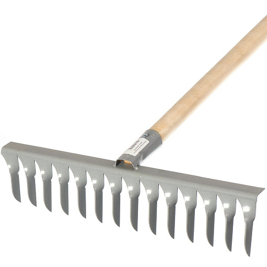 Грабли витые, 14 зуб, металл, садовые, черенок деревянный
