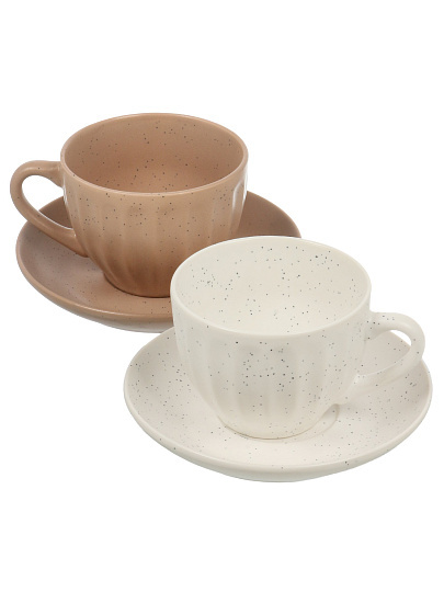 Набор чайный керам, 8 пр, 4 перс, 240 мл, Latte, Ф11-060К/8, мет.подставка