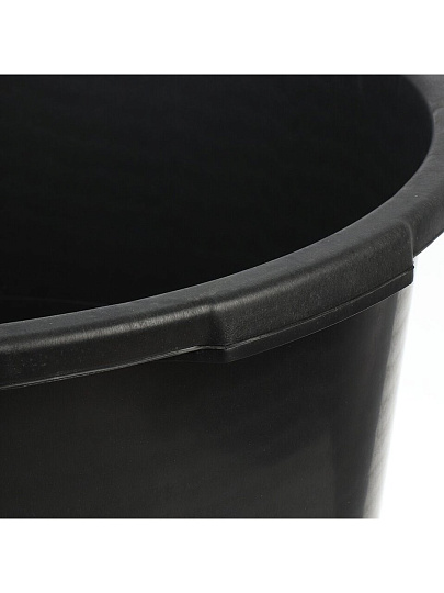 Таз пластик, 65 л, круглый, с ручкой, строительный, черный, 0007-15A