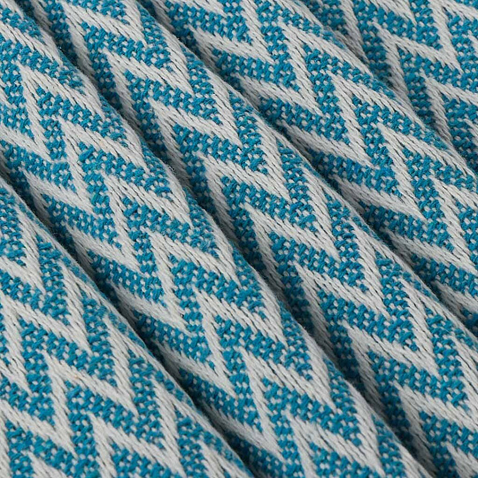 Плед 1.5-спальный, 140х200 см, 50% хлопок, 30% полиэстер, 20% пан, Vladi, Валенсия, Антонио, белый, бирюзовый