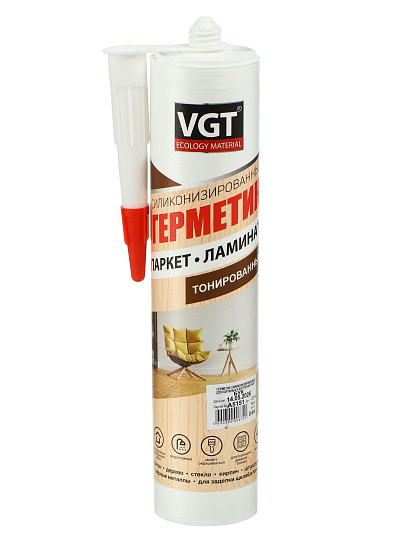Герметик силиконизированный, универсальный, VGT, 400 г, бук