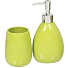 Набор для ванной 4 предмета, зеленый, керамика, стакан, подставка для зубных щеток, дозатор для мыла, мыльница, Y329 - фото 2