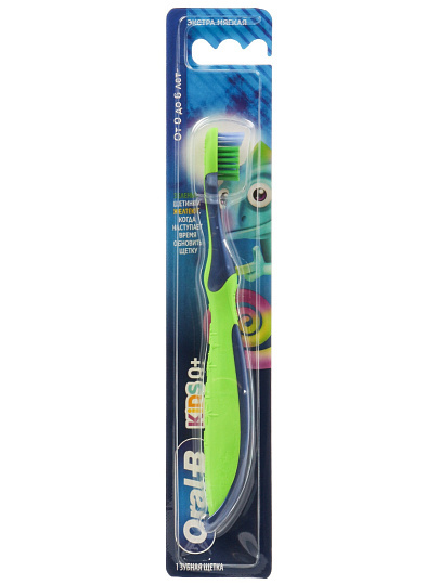 Зубная щетка Oral-B, Kids 35, экстра мягкая, от 0-6 лет, детская, синий/серая