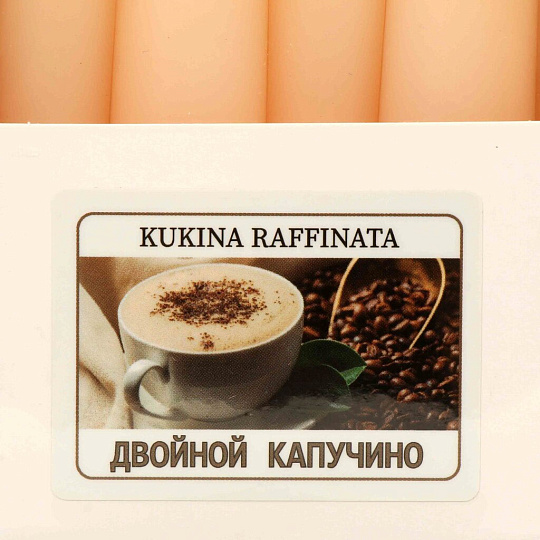 Свеча декоративная ароматическая, 25.5х2.2 см, 4 шт, Kukina Raffinata, Двойной капучино
