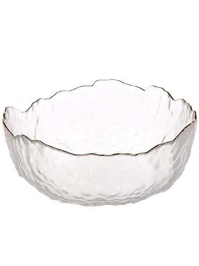 Салатник стекло, круглый, 20х8.5 см, 1.1 л, отвод золотом, Алмаз, Daniks, B150105/Y4-9204