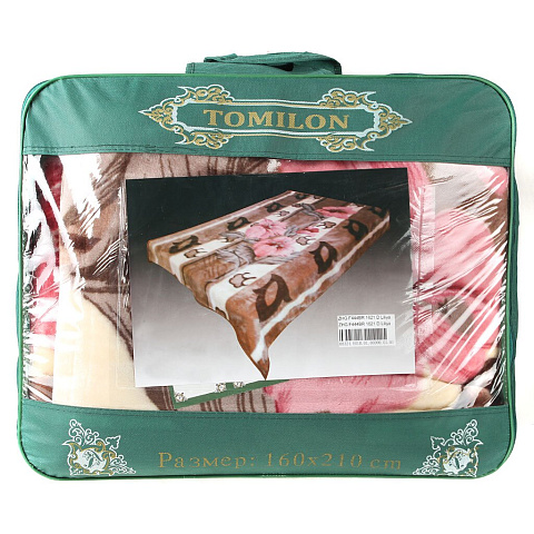 Плед Tomilon полутораспальный (160х210 см) полиэстер, в сумке, Лилия 68324