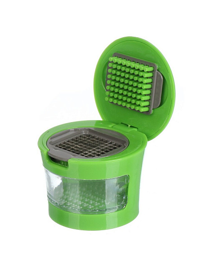 Пресс для чеснока пластик, с контейнером, 7.5х6.5 см, Y4-8840