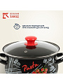 Кастрюля эмалированная сталь, 2 л, крышка стекло, с декором, сферический, Керченский металлургический завод, Болоньезе, 61915-103 - фото 6