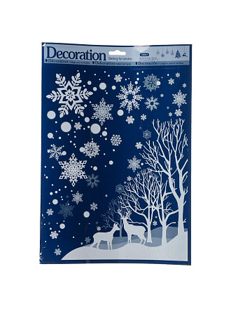 Наклейка на стекло, 38х30 см, Зимний пейзаж, SYTH-2824174