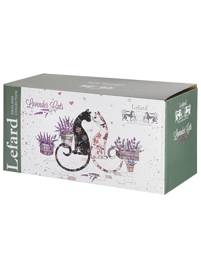Набор чайный фарфор, 12 предметов, на 6 персон, 275 мл, Lefard, Лавандовые коты, 425-173, подарочная упаковка