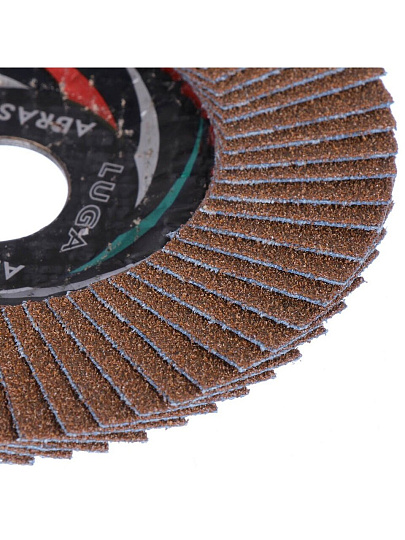 Круг лепестковый торцевой КЛТ1 для УШМ, LugaAbrasiv, диаметр 125 мм, посадочный диаметр 22 мм, зернистость A60, шлифовальный, Prom Ceramic