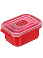 Контейнер пищевой пластик, 0.5 л, 14.5х10.2х6.5 см, красный, прямоугольный, с клапаном, DDStyle, 31201 - фото 2