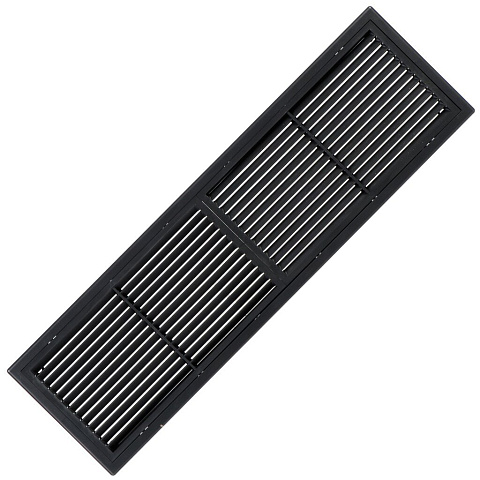 Решетка вентиляционная пластик, переточная, 130х450 мм, с сеткой, графит, Viento, Серия ВР, 4513ВР-графит