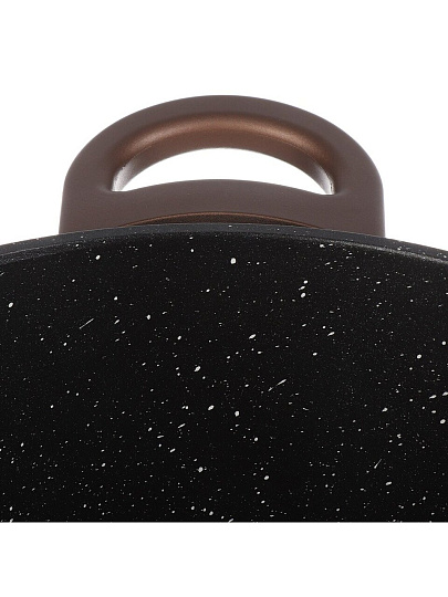 Кастрюля алюминий, антипригарное покрытие, 4.3 л, крышка стекло, MercuryHaus, Flame, 1790-MC, коричневая, индукция