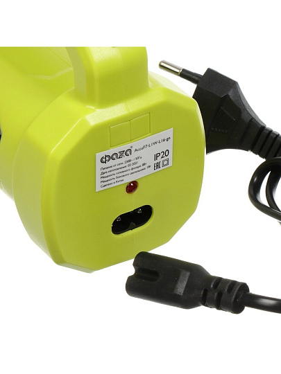 Фонарь ручной, встроенный аккумулятор, ФАZА, AccuF7-L1W/L16, зарядка от сети 220 В, пластик, зеленый, 5014817