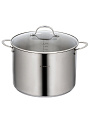 Кастрюля нержавеющая сталь, 12 л, крышка стекло, Daniks, Профессионал, GS-01338-28HCA -12L, индукция - фото 2