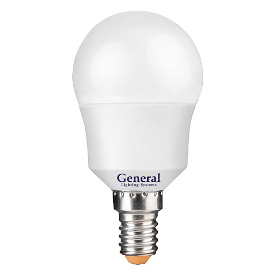 Лампа светодиодная E14, 7 Вт, 230 В, шар, 4500 К, нейтральный белый свет, General Lighting Systems, GLDEN, 640700