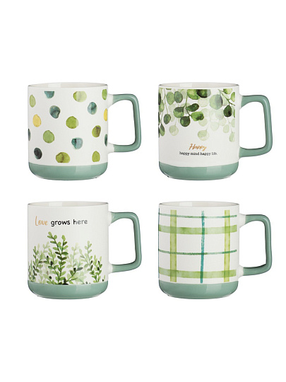 Кружка фарфор, 370 мл, Грин лайф, Millimi, 806-200, в ассортименте