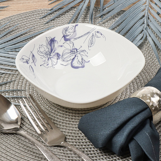 Сервиз столовый стеклокерамика, 19 предметов, на 6 персон, Daniks, Авиньон, белый