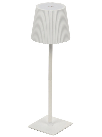 Светильник настольный на подставке, USB+адаптер, белый, абажур белый, A010109, 35 см