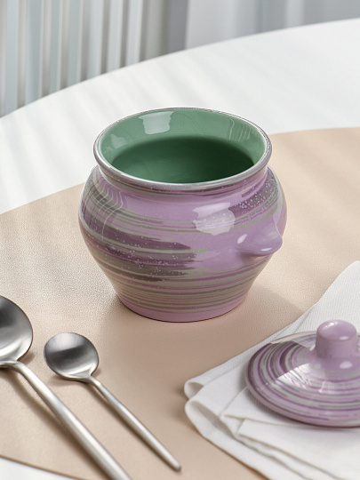 Горшок для жаркого керамика, 0.5 л, Борисовская керамика, Лаванда, ЛАВ00014135