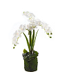 Цветок искусственный декоративный Орхидея в кашпо, 52 см, белый, Y4-7938