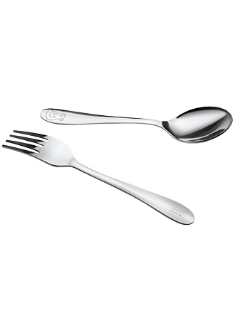 Набор детских столовых приборов нержавеющая сталь, 2 шт, Honey Bunny, вилка, ложка, Apollo, HNB-02