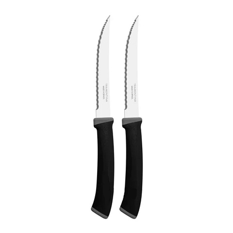 Нож кухонный Tramontina, Felice, для мяса, 2 шт, с микрозубьями, нержавеющая сталь, 12.5 см, рукоятка пластик, 23494/205-TR