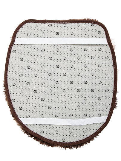 Набор ковриков для ванной и туалета, 3 шт, 0.48х0.78, 0.48х0.40, 0.8х0.42 м, полиэстер, бежево-коричневый, Silvano, Мех, Y4-11485, без рисунка