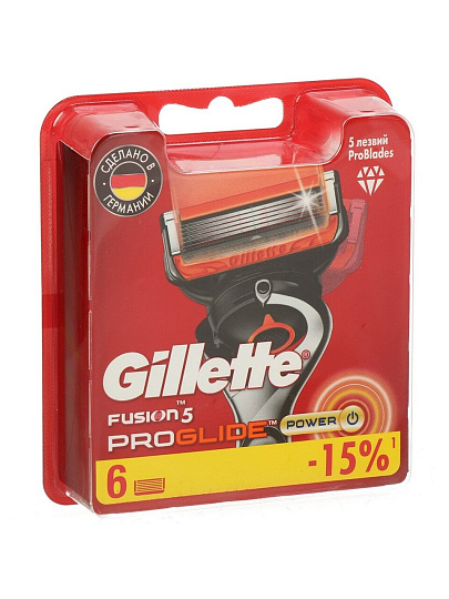 Сменные кассеты для бритв Gillette, Fusion ProGlide Power, для мужчин, 6 шт
