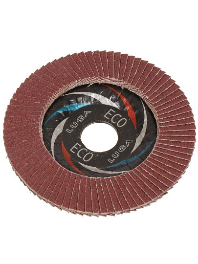 Круг лепестковый торцевой КЛТ2 для УШМ, LugaAbrasiv, диаметр 115 мм, посадочный диаметр 22 мм, зернистость A100, шлифовальный