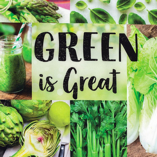 Полотенце кухонное 40х73 см, 190 г/м2, 100% хлопок, саржа, Этель, зеленое, Россия, 4136491