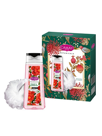 Набор подарочный для женщин, Camay, гель для душа 250 мл + мочалка
