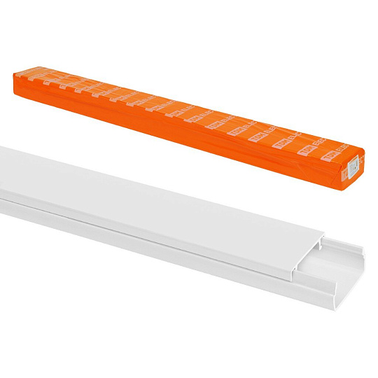 Кабель-канал пластик, 20х10 мм, 2 м, 1 мм, белый, TDM Electric, SQ0402-1004