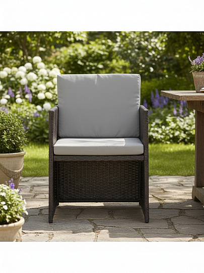 Набор садовой мебели стол, 116х110х72 см, 4 кресла, подушка, 120 кг, F8039