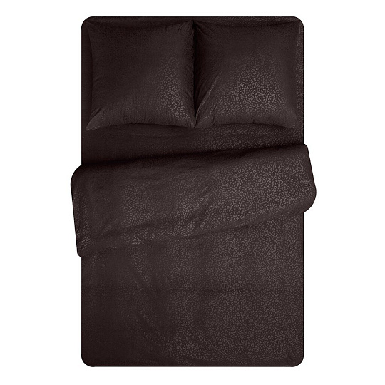 Постельное белье 2-спальное, простыня 180х210 см, 2 наволочки 70х70 см, пододеяльник 175х215 см, Amore Mio, мако-сатин, Fast коричневый