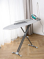 Доска гладильная 122х40 см, подставка для утюга, гладильный рукав, встроенная розетка, полка для белья, удлинитель 1.9 м, Nika, линии на сером - фото 8