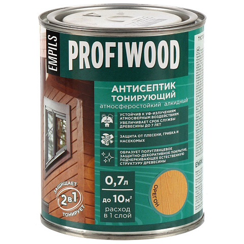 Антисептик Profiwood, для дерева, тонирующий, орегон, 0.6 кг